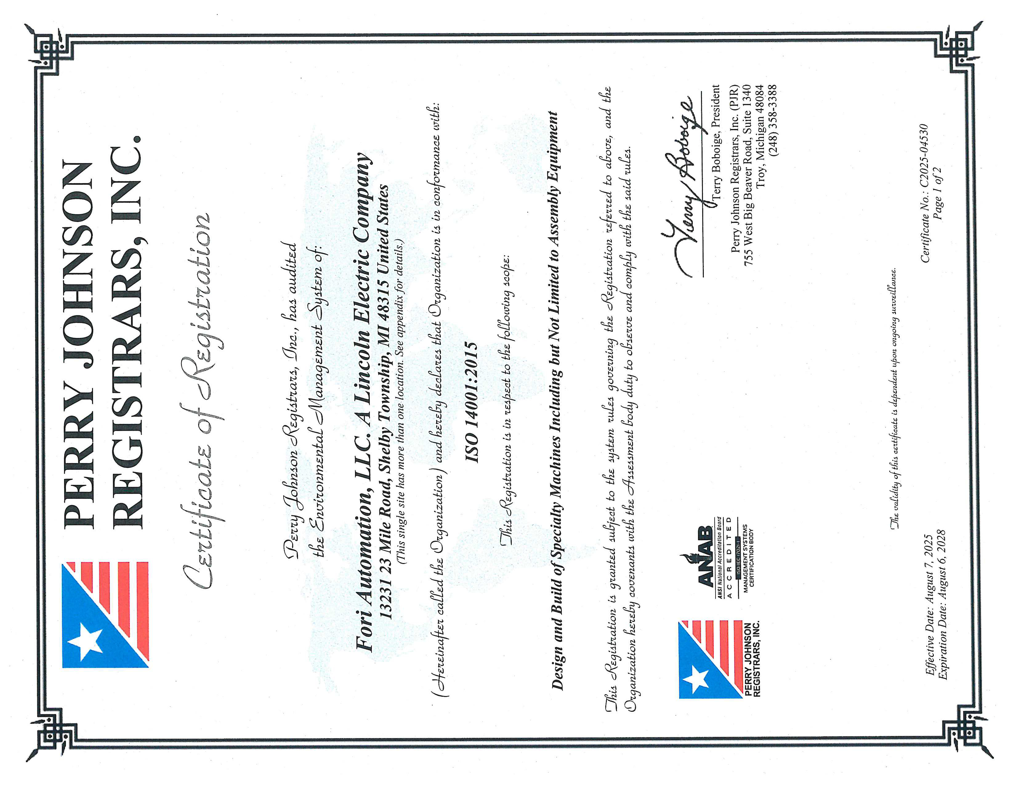 ISO 14001 2025 Certificate_page1